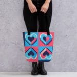 Sac coeurs rose et bleu