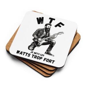 Sous-verres en liège Watts Trop Forts