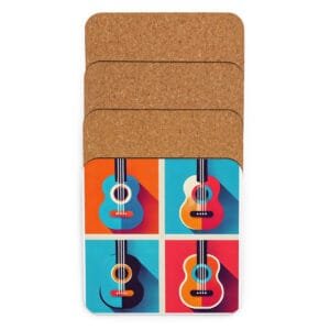 Sous-verres en liège Guitares