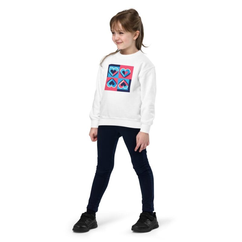 idée cadeau : offrez un sweatshirt à motif coeur rose et bleu