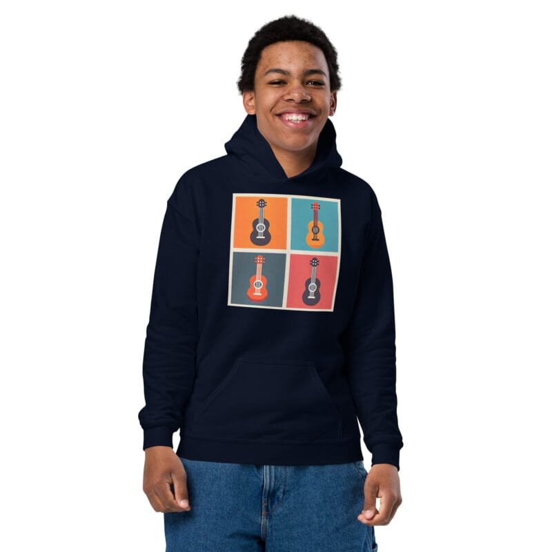 idée cadeau : offrez un sweatshirt à capuche motifs guitares